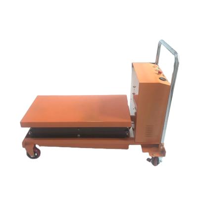 China Construction Material Shops PT Platform Truck 800kg Electric Lift Hydraulic Platform Lift Trolley for sale