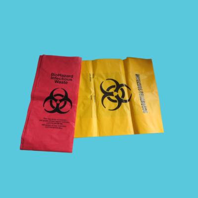 China Biohazard Waste Bags Safe Infectious Waste Disposal Bags Red Trash Liner Medical Grade 24.4inx24.4in for sale