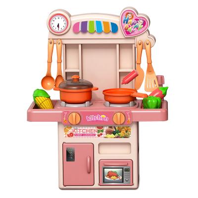 China Funny Educational Cooking Game Toys Large Mini Food Cooking Toys Dining Table Children's Play Room Kitchen Tableware Set Throw Kitchen Baby Girl Simulation for sale