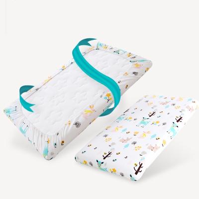 China 100% Plain Fitted Hutch Sheet Folded Changing Baby Crib Mattress Cotton Protector Waterproof Diaper Cover Fitted Crib Sheet for sale