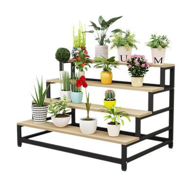 China Home Indoor Multi-Layer Floor-to-Ceiling Radish Flowerpot Shelf Three-Layer Durable Green Fleshy Balcony Shelf Display Shelf for sale