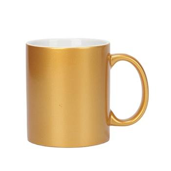 China Viable Thermal Transfer Coating Coffee Mugs 11oz Sublimation Gold Pearl Silver Mug Wholesale Sublimation Mug for sale