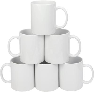 China Sustainable Top Quality AAA DIY Sublimation Coated White Blank Ceramic Coffee Mugs 11OZ for sale