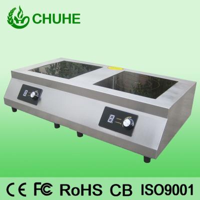 China Cocina de inducción eléctrica comercial con la hornilla doble en venta