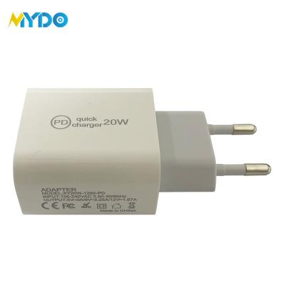 China Top Selling Mobile Phone Type C Phone Charger Adapter 20W Palladium Products EU Plug Mobile Phone Wall Charger For iPhone Charger for sale