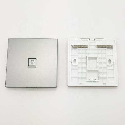 China Durable 86x86cm single port type network wallplate 86 front plate with dust cover shutter for TJ45/RJ11 insert for sale