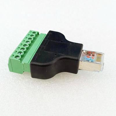 China Easy Use PCB RJ45 Male To 8 Pin Screw Term Block Terminal Connector adapror à venda