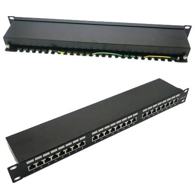 China Teleommunication 24-Port cat6 protected patch panel 1U for sale