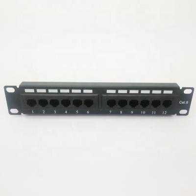 중국 Teleommunication Wholesale UL Listed Cat6 RJ45 Mini Patch Panel 12 Port For Network Cabinet Chassis Rack 10 Inch RJ45 Patch Panel 판매용