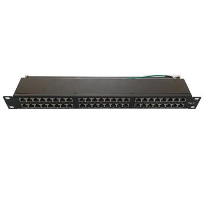 중국 48 Port 1U Cat6 STP Rectangle Metal Shielded Patch Panel 판매용