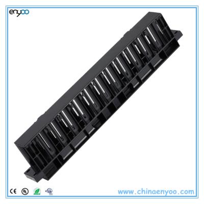 China 1U Horizontal Plastic Cable Management Cable Management Panel With Cover for sale