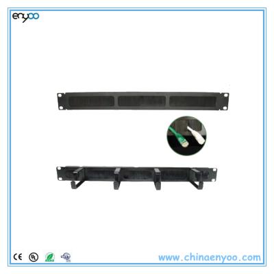 China Cable mamagement and dust proof 1U 19 inch racks D-ring brush cable management panel with brush grommet à venda