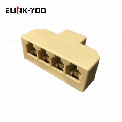 China female rj11 to rj11 ports 4 telephone line splitter TL4RJ11CM for sale