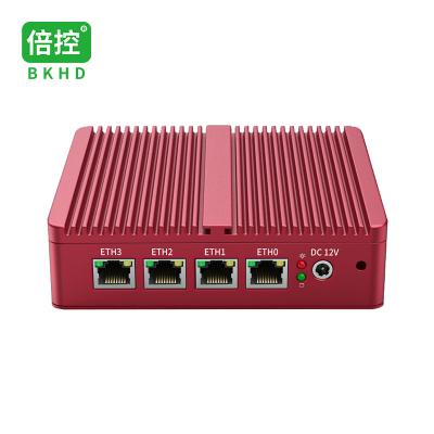 China BKHD 4LAN 2.5G Fanless Soft Router Desktop Ethernet Firewall Gemini Lake J4125 N4000 G30 Red Laser LOGO Support Pfsense MikROS G30Red 4125 4L for sale