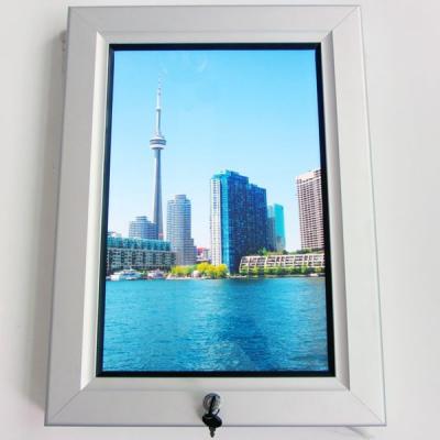 China Outdoor Waterproof LED Poster Frame Swing Open With Secure Lock for sale