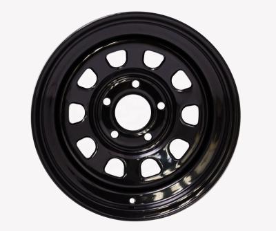 China 15inch 8J Steel Wheel 5x114.3 -19 Offset 5 Spec. Milky White Black Stud Chrome Trailer Rim Aftermarket for sale