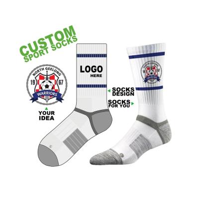 China Anti-Slip Crew Sports Athletic Sock OEM Customize Logo Made Your Own Design Custom Sport Socks for sale