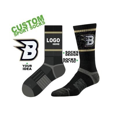 China DS-N1-095 Famous Brand Crew Designer Anti-skid Sports Socks Personalized Custom Sports Socks Gym Socks for sale