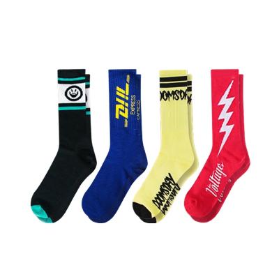 China DS-034 hot sale anti-slip with your own design custom cotton spring socks crew socks for sale