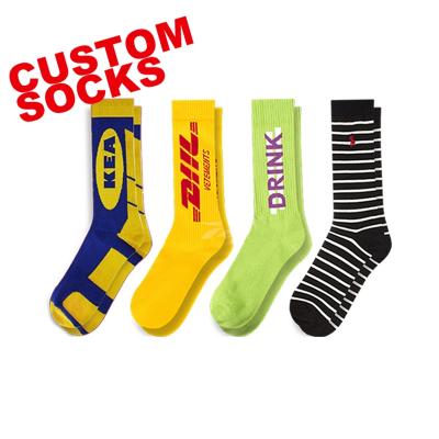 China Hot Sale DS-028 Design Crew Socks Anti-slip Custom Cotton Socks Sports Socks With Custom Logo for sale