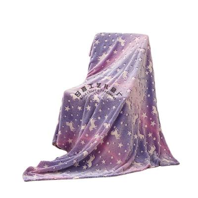 China PORTABLE Bright Blanket Glow in the Dark Throw Blanket for Kids Bright Cute Blanket with Pattern for sale