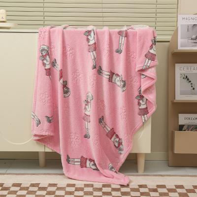 China PORTABLE Flannel Plush Maker Luminous Blanket Unicorn Pink Magic in Dark Baby Four Seasons Kids Blanket for sale