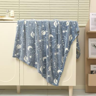 China PORTABLE blanket glow glows in the dark kids blanket cute blanket with unique starred profile birthday gift for sale