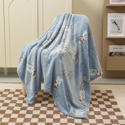 China 2022 Hot Sale PORTABLE Home Textile Bright Rainbow Unicorn Design Flannel Children's Comfort Coral Fleece Blanket Glow In The Dark for sale