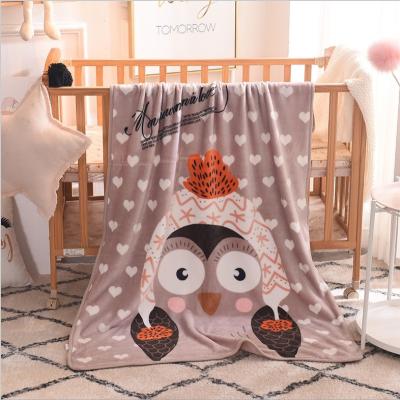 China Bonfull anti-static wholesale and cheap cloud ermine baby blanket children's blanket cartoon printing children's flannel coral blanket for sale