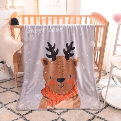 China Bonfull Anti-Static New Arrival Super Soft Children's Cartoon Blanket Baby Ermine Coral Flannel Cloud Ermine Baby Blanket for sale