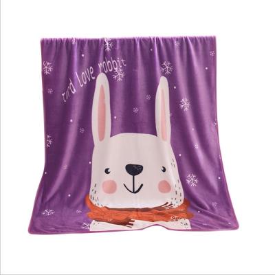 China Wholesale Stylish Anti-Static Bonfull Cloud Ermine Baby Blanket Kids Cartoon Blanket Children's Flannel Coral Blanket for sale