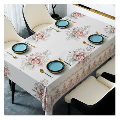 China Bonfull Waterproof Flowers Design Table Cloth Rectangular Waterproof Table Cloth Cover Turkey Style PVC Table Cloth Cover for sale