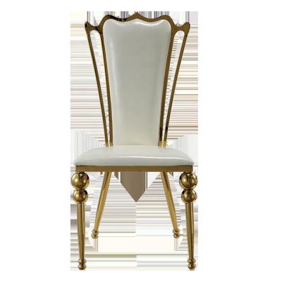 China Modern Stainless Steel Gold Velvet Dining Chair Stackable Hotel Hall Wedding Party Luxury Dinning Chairs for sale