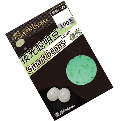 China Fishing Luminous Accessories Thrill Green Beads Space Fishing Float Bobber Beans Luminous Soft Fishing for sale