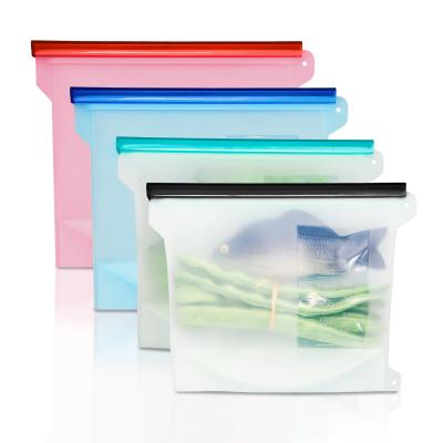 China Sustainable Reusable Silicone Bags Healthy And Practical Silicone Bags Silicone Food Storage Bag for sale