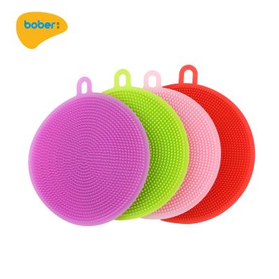 China Durable Silicone Sponge Kitchen Scrubber Dish Scrubber Silicone Kitchen Dish Dish Washing for sale