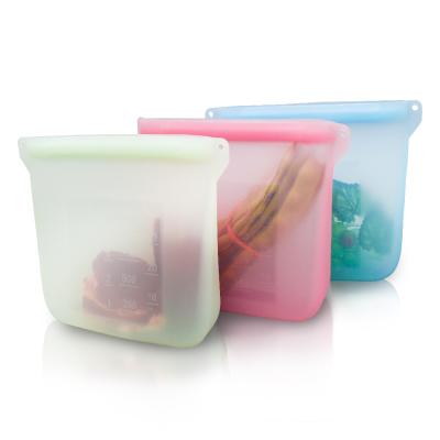 China 2020 Newly Designed Reusable Folding Storage Silicone Food Fresh Sealed Bag for sale