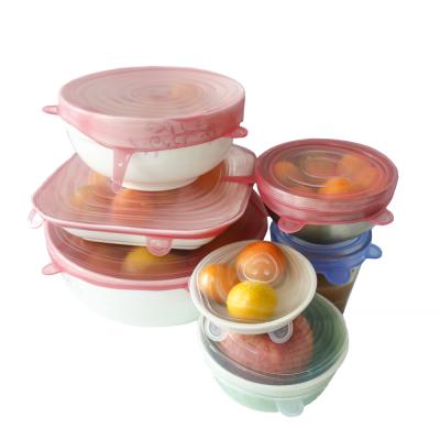 China Non Spill Food Grade Silicone Bowl Cover Flexible Silicone Food Cover Silicone Stretch Lids for sale