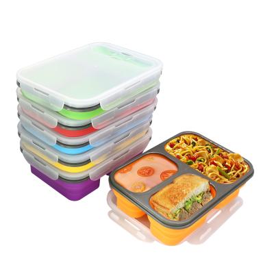 China 2020 Viable Hot Sale Rectangle Leak Proof Bento Lunch Box Microwave 3 Compartment Disposable for sale