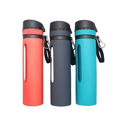 China Sustainable Eco - Friendly 580mL Silicone Sports Drink Collapsible Collapsible Water Bottle for sale