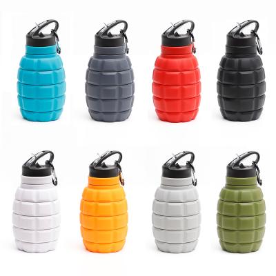 China Viable Sports Wholesale Silicone Bpa Free Collapsible Bottles Drinking Water Bottle 580ml Collapsible Flexible for sale