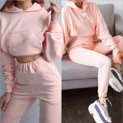 China 2022 New Arrival QUICK DRY Women's Hoodie and Sweatpants Cotton Streetwear Women's Hoodie 100% Casual Set for sale