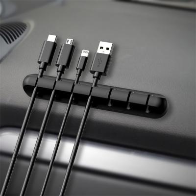 China For Earbuds For Earbuds Cable Organizer Silicone USB Cable Winder Desk Tidy Management Clips Cable Holder For Mouse Earphone Wire Organizer for sale