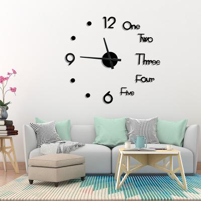 China Digital Acrylic Home Design Department Hotel Decor DIY Wall Art DIY 3D Wall Clock Interior Modern Stickers Large for sale