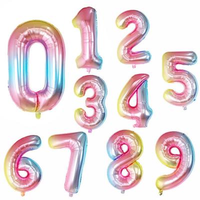 China Toy Gift Toy 40inch Helium Number Balloons Birthday Foil Balloons Toy Figures Wedding Air Globos Kids Happy Birthday Party Decorations Large for sale