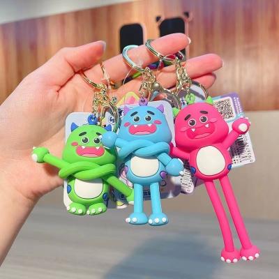 China Fashional Souvenir Gifts Wholesale Creative 3D Cartoon Playable Stretch Key Chain Toys Animal Keychain for sale