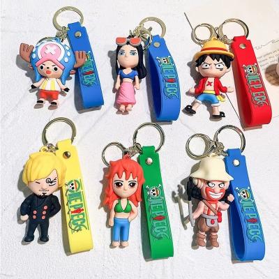 China Double SINGLE PIECE Kakashi Sasuke PVC Rubber Keychain DBZ Keychai Rubber Japanese Side Pendant Fashional Souvenir Gifts 12 Designs Figure for sale