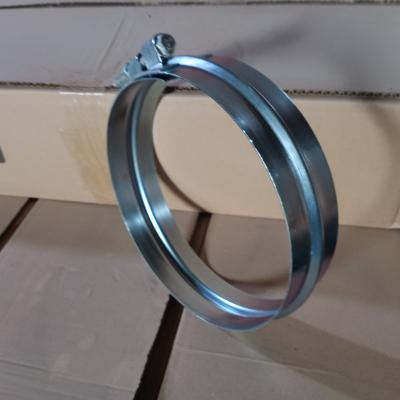 China Havc Duct System Spiral Duct Clamp Rapid Lock Carbon Steel Wide Ring Clamps for sale