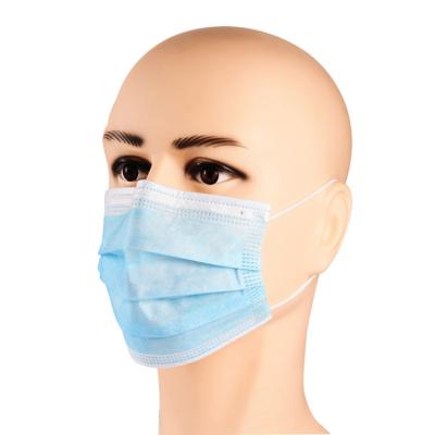 China Anti Virus Light 3 Ply Disposable Mask With Elastic Ear Loop 17.5*9.5mm for sale