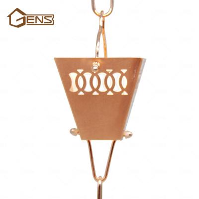 China Exterior Copper Rain Gutter Drainage Metal Solid Copper Rain Chain for sale